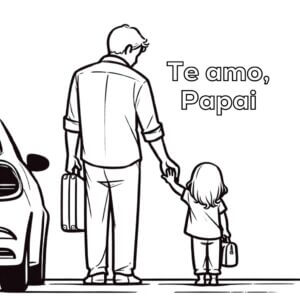 Desenho de Feliz Dia dos Pais para imprimir