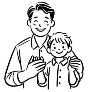 Desenho de Feliz Dia dos Pais para imprimir