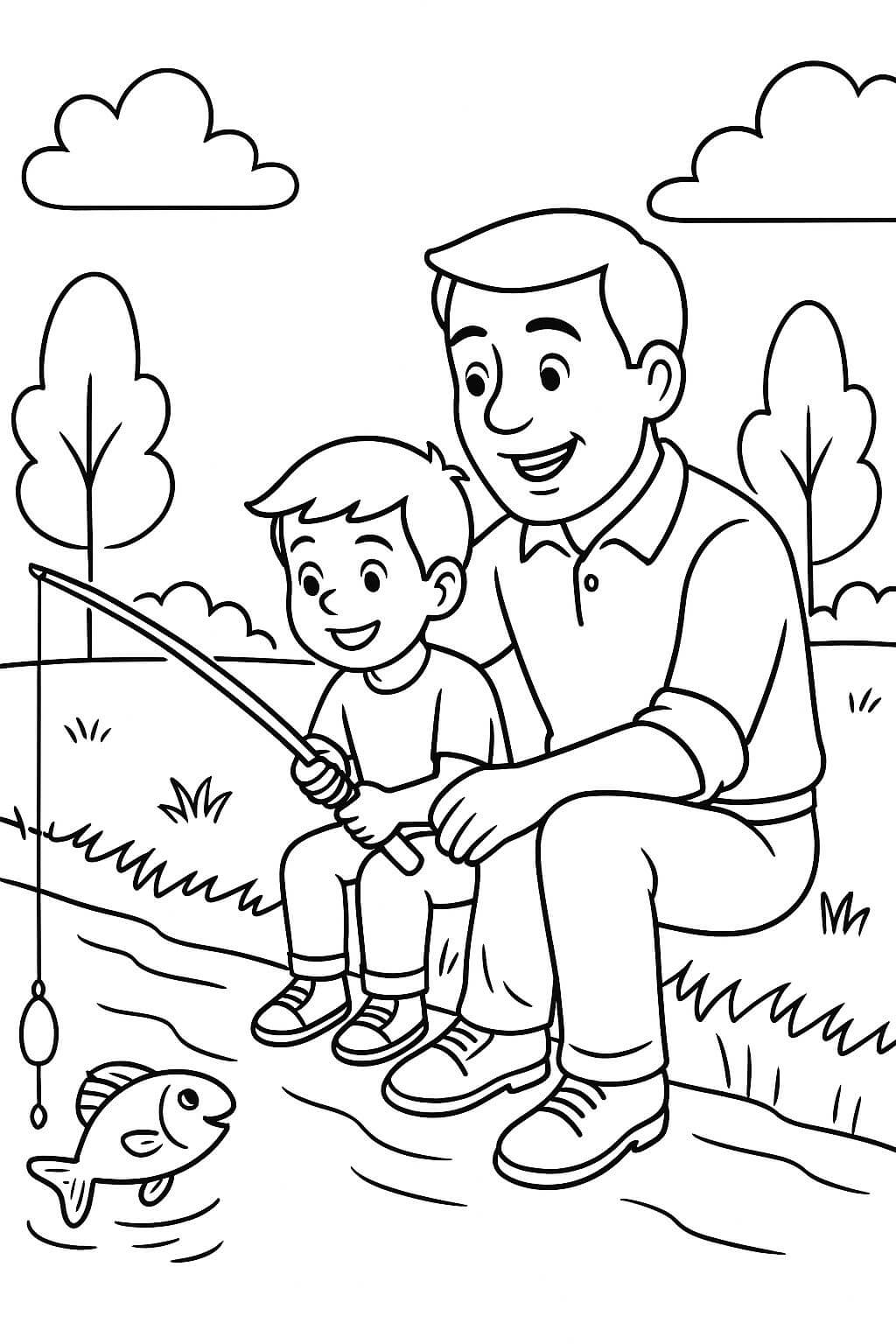 Desenho de Feliz Dia dos Pais para imprimir