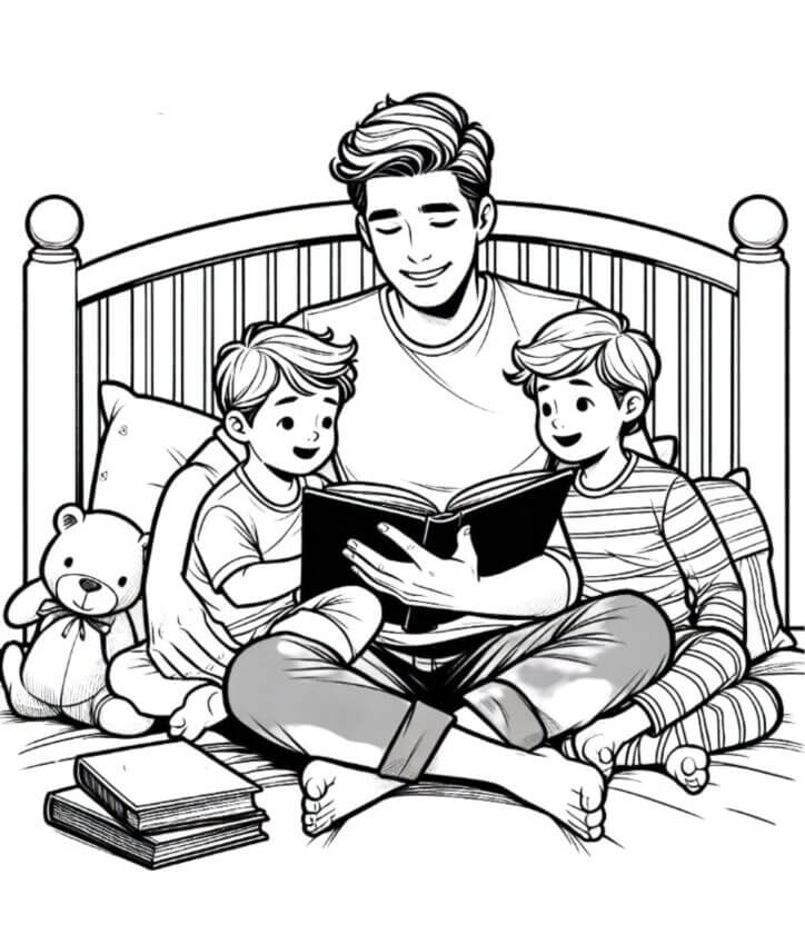 Desenho de Feliz Dia dos Pais para imprimir