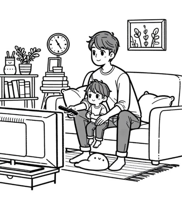 Desenho de Feliz Dia dos Pais para imprimir