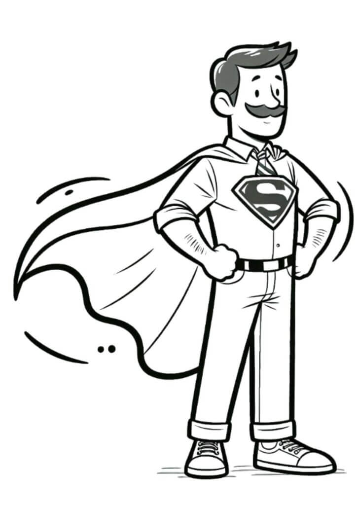 Desenho de Feliz Dia dos Pais para imprimir