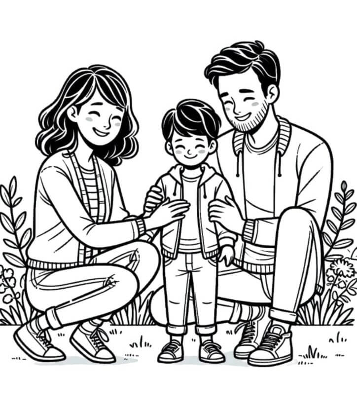 Desenho de Feliz Dia dos Pais para imprimir