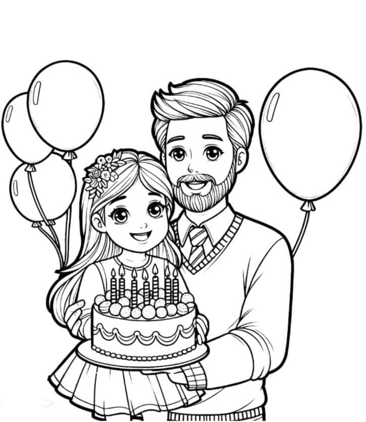 Desenho de Feliz Dia dos Pais para imprimir