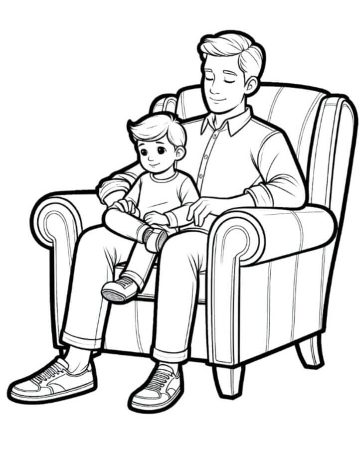 Desenho de Feliz Dia dos Pais para imprimir