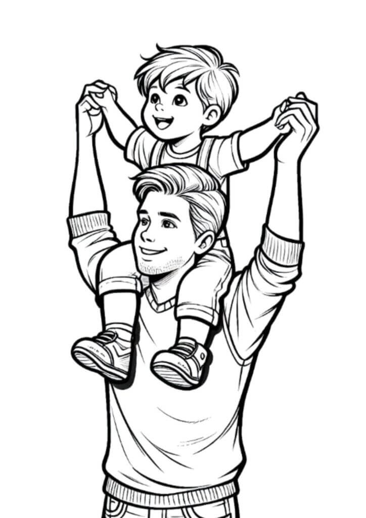 Desenho de Feliz Dia dos Pais para imprimir