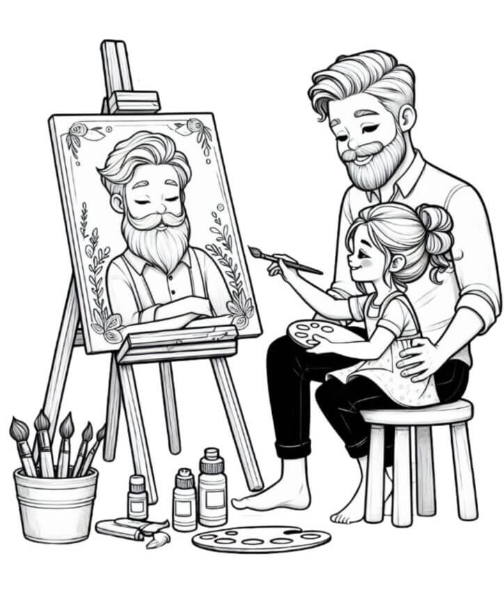 Desenho de Feliz Dia dos Pais para imprimir