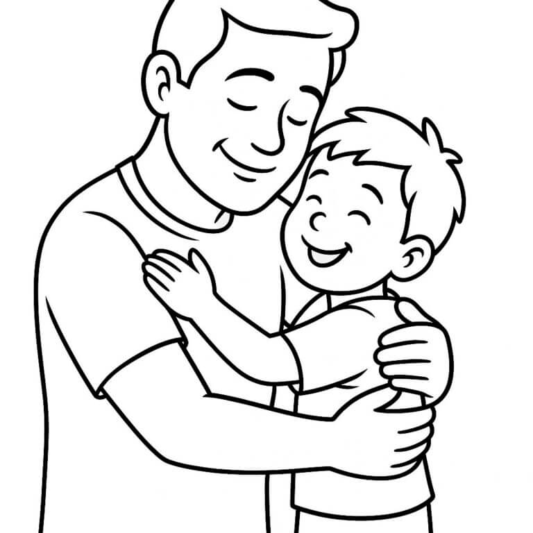 Desenho de Feliz Dia dos Pais para imprimir
