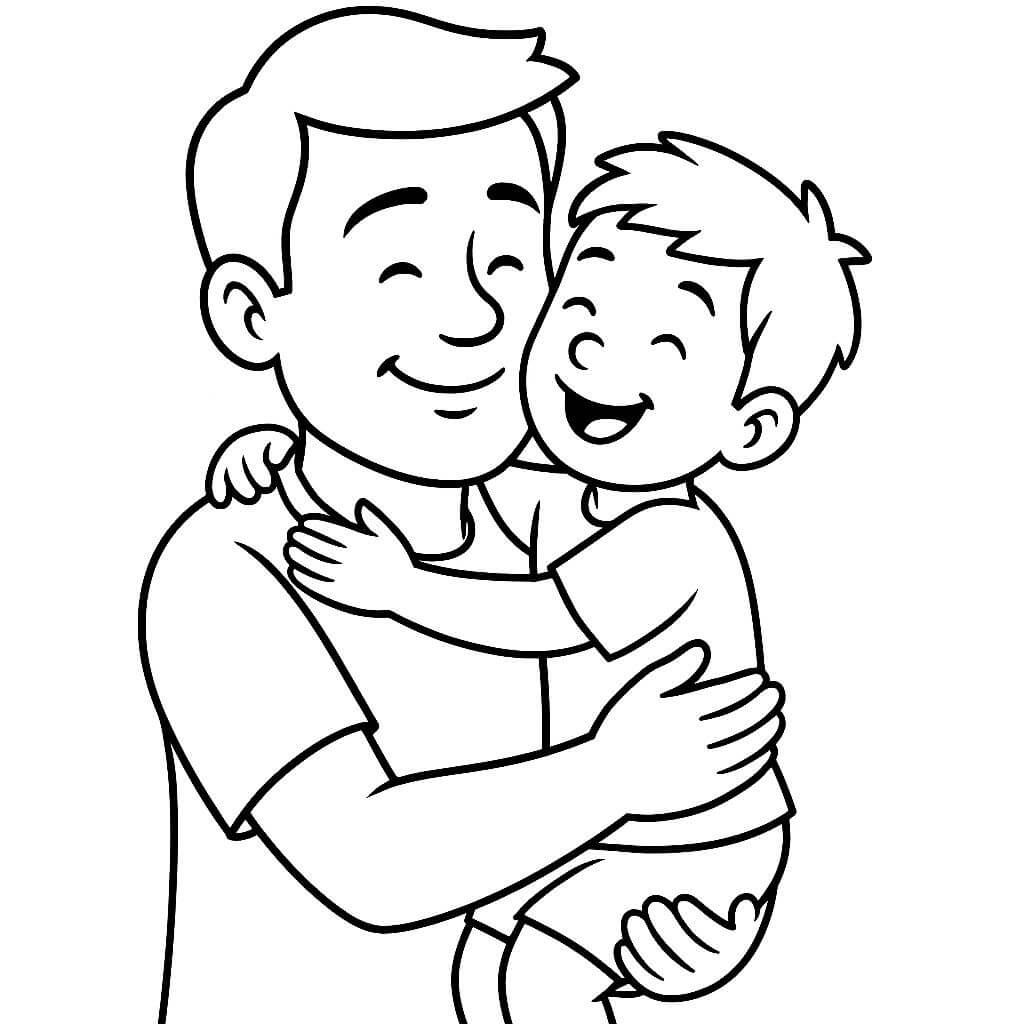 Desenho de Feliz Dia dos Pais para imprimir