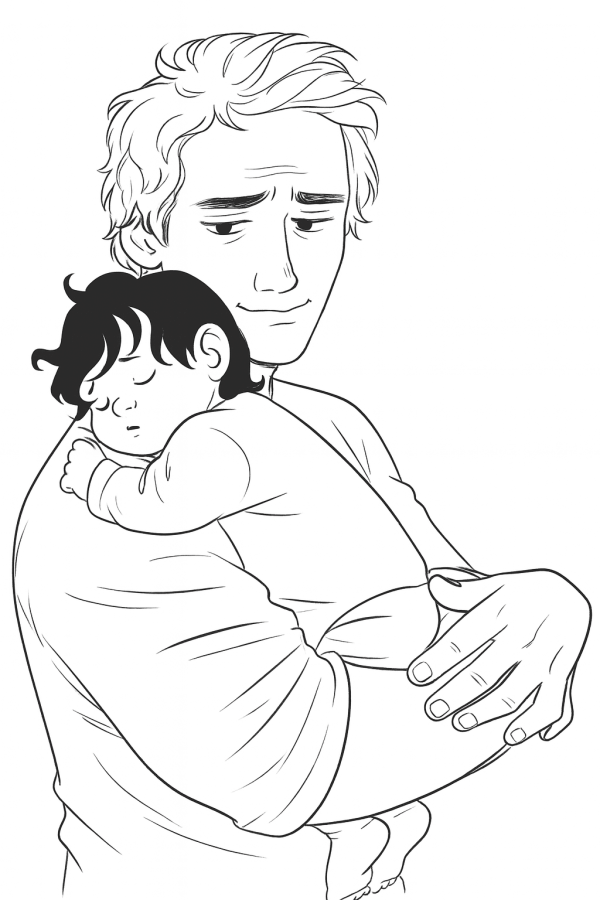 Desenho de Feliz Dia dos Pais para imprimir