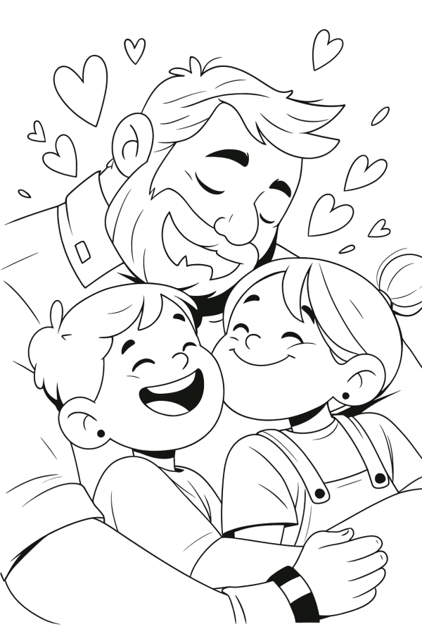Desenho de Feliz Dia dos Pais para imprimir