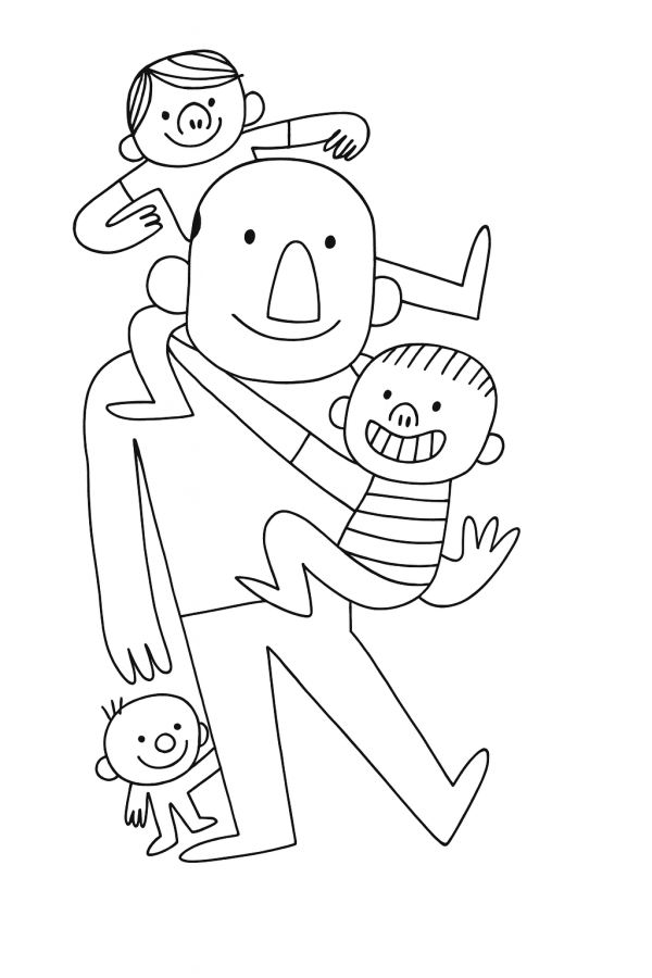 Desenho de Feliz Dia dos Pais para imprimir