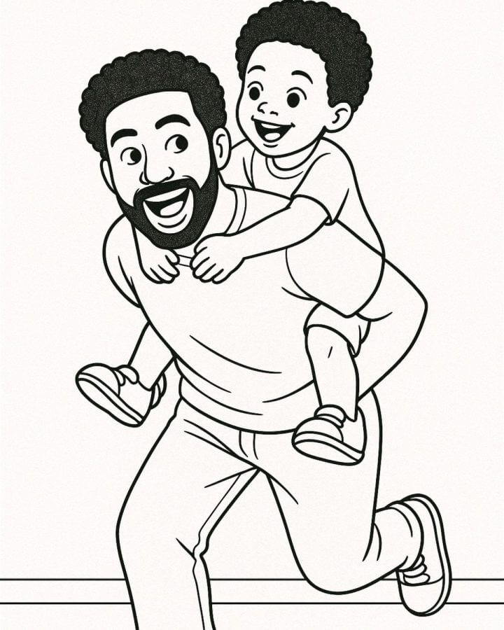 Desenho de Feliz Dia dos Pais para imprimir