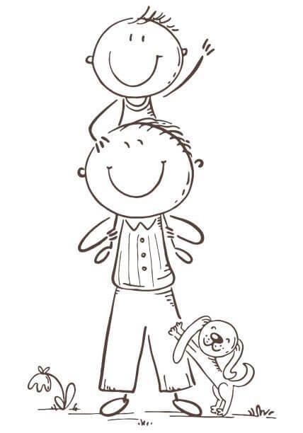 Desenho de Feliz Dia dos Pais para imprimir