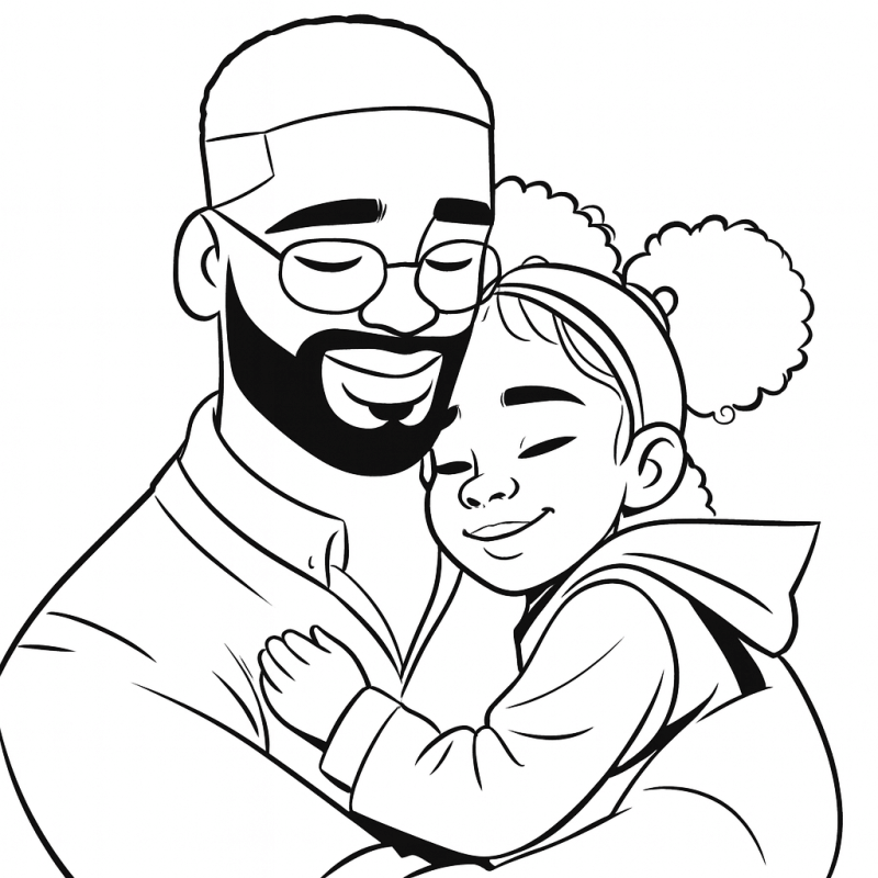 Desenho de Feliz Dia dos Pais para imprimir