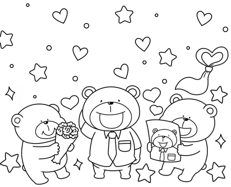 Desenho de Feliz Dia dos Pais para imprimir
