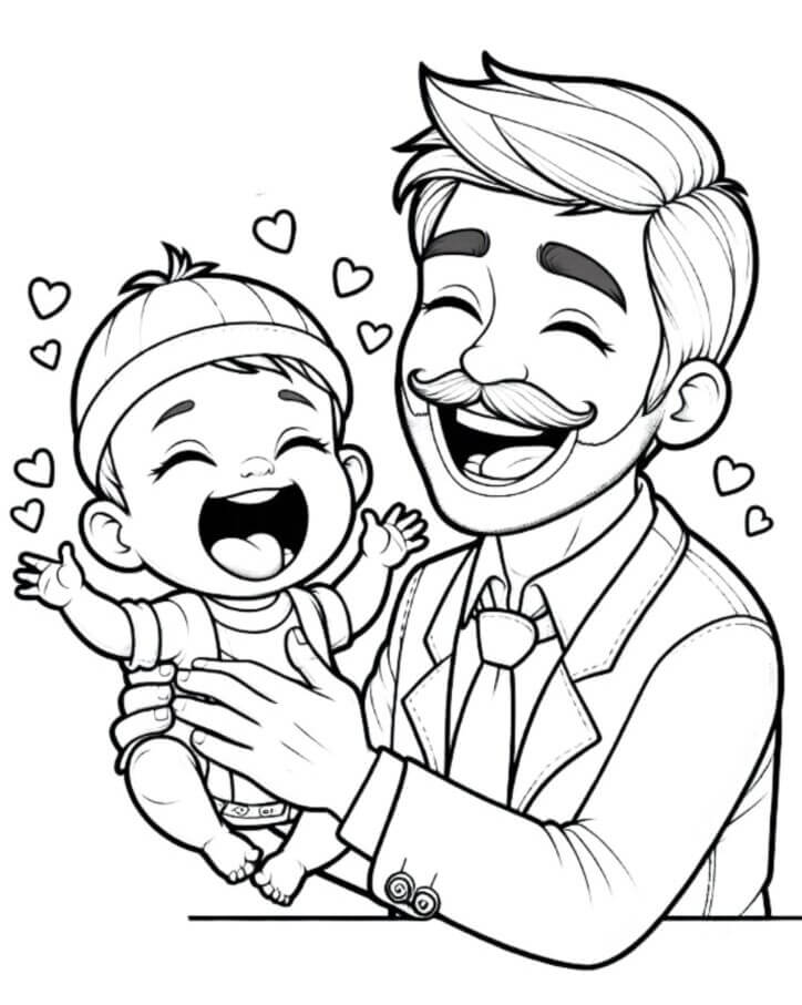 Desenho de Feliz Dia dos Pais para imprimir