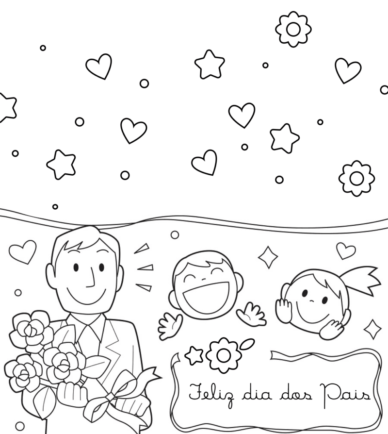 Desenho de Feliz Dia dos Pais para imprimir