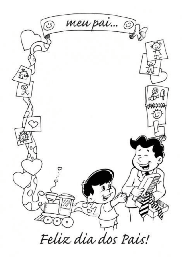 Desenho de Feliz Dia dos Pais para imprimir