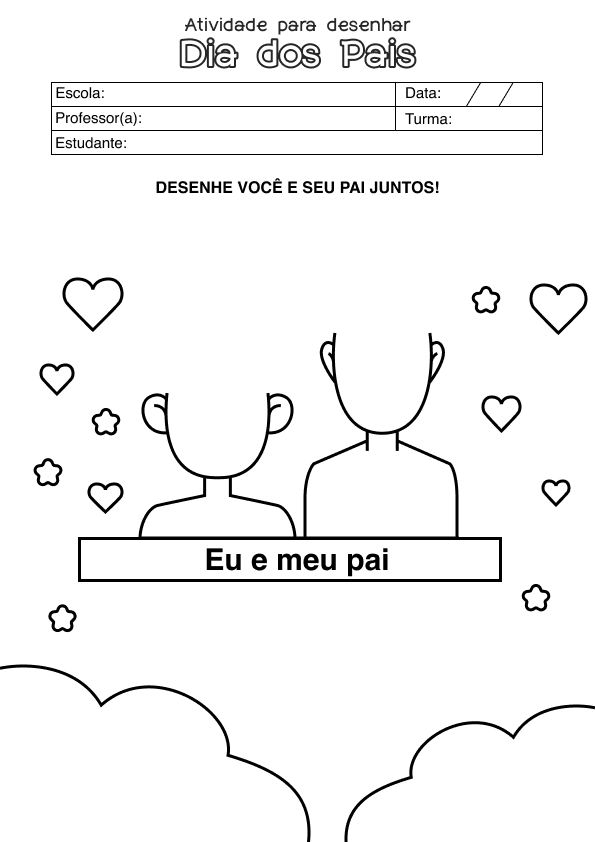 Desenho de Feliz Dia dos Pais para imprimir