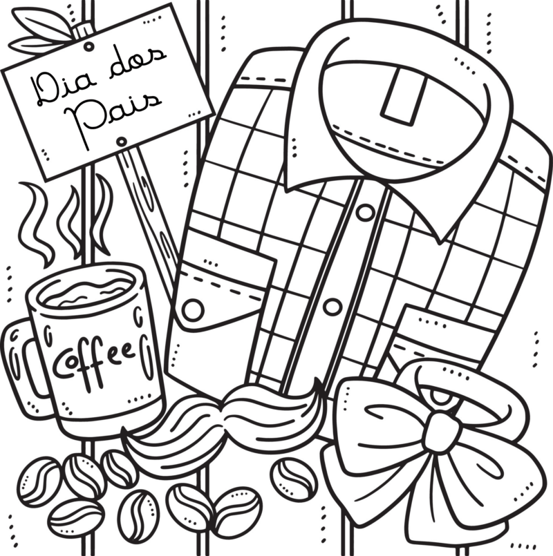 Desenho de Feliz Dia dos Pais para imprimir