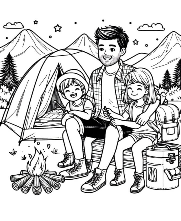 Desenho de Feliz Dia dos Pais para imprimir