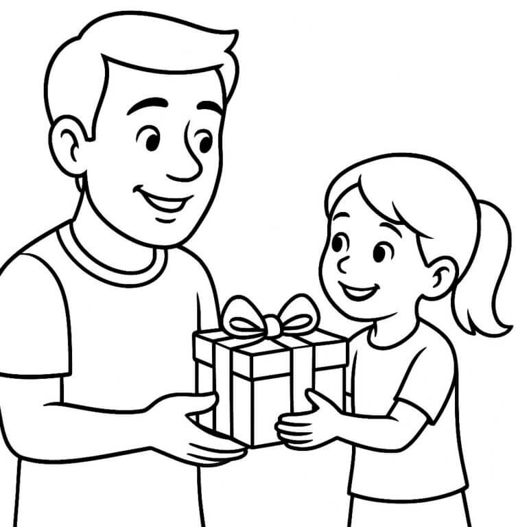 Desenho de Feliz Dia dos Pais para imprimir