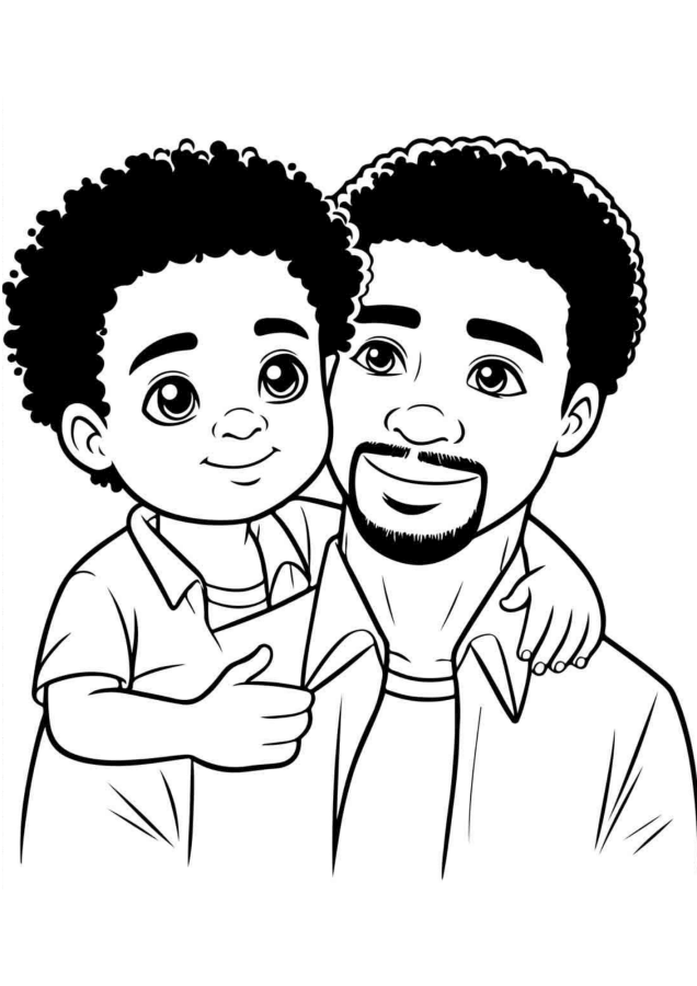 Desenho de Feliz Dia dos Pais para imprimir