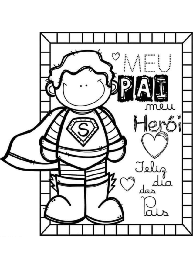 Feliz Dia dos Pais para Colorir e Imprimir