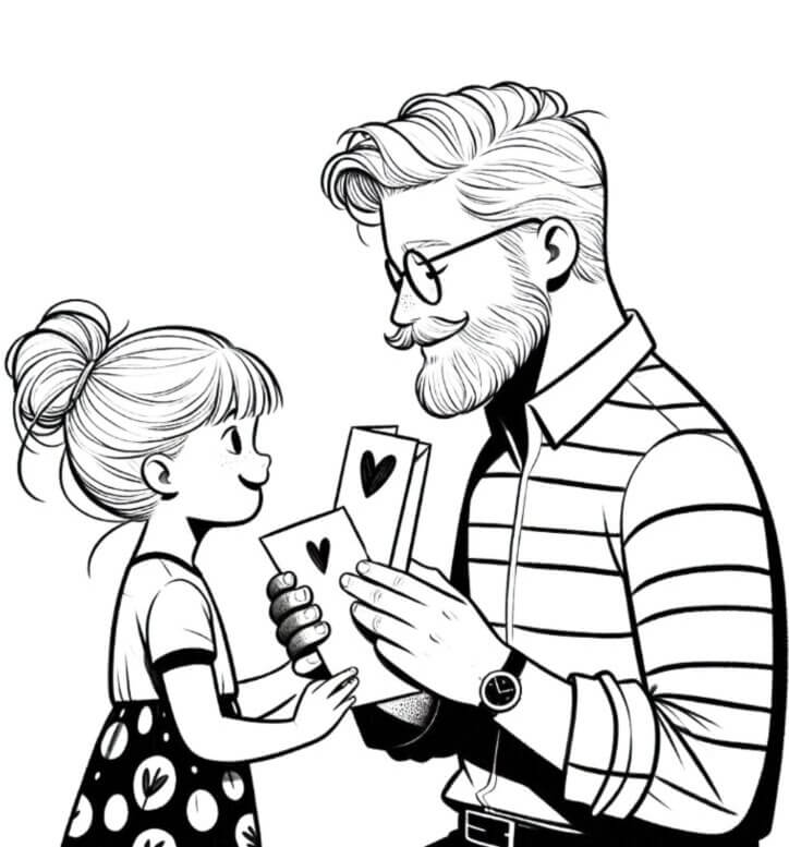 Desenho de Feliz Dia dos Pais para imprimir