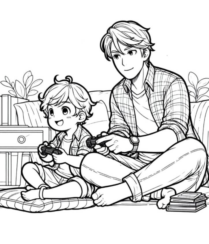 Desenho de Feliz Dia dos Pais para imprimir