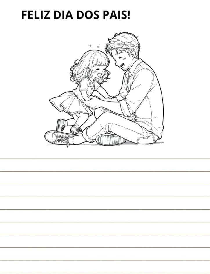 Desenho de Feliz Dia dos Pais para imprimir