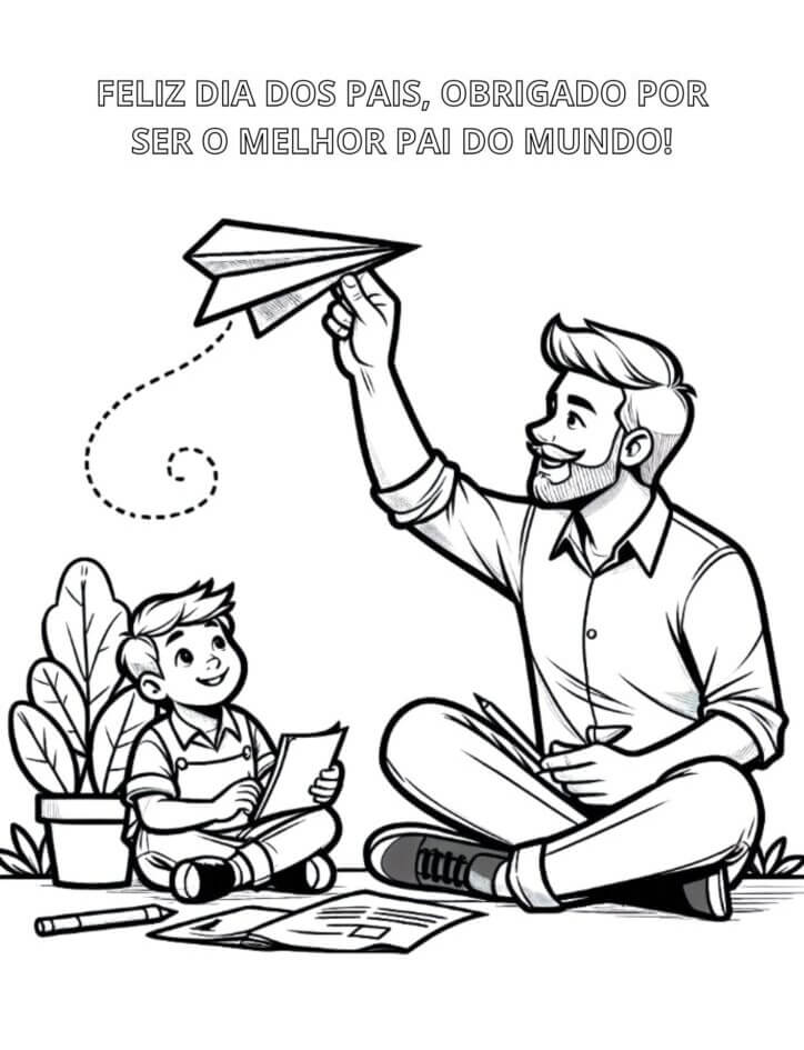 Desenho de Feliz Dia dos Pais para imprimir