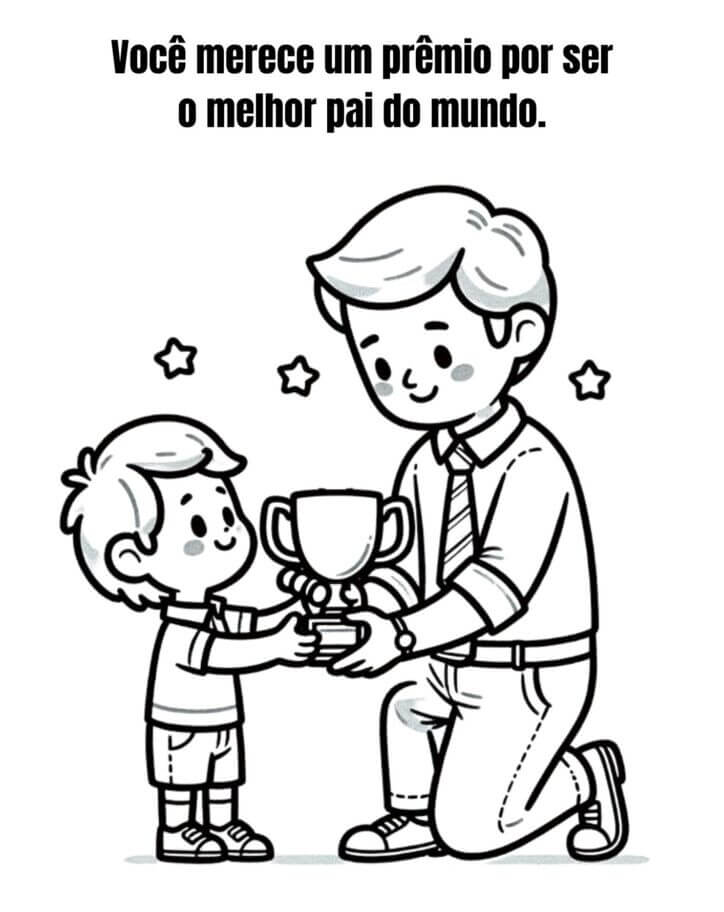 Desenho de Feliz Dia dos Pais para imprimir