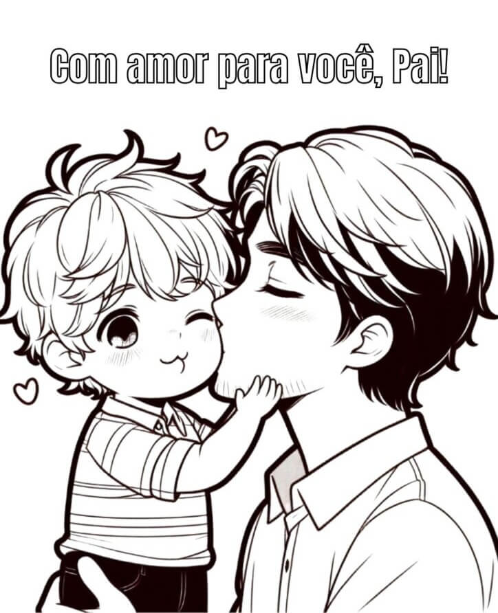 Desenho de Feliz Dia dos Pais para imprimir