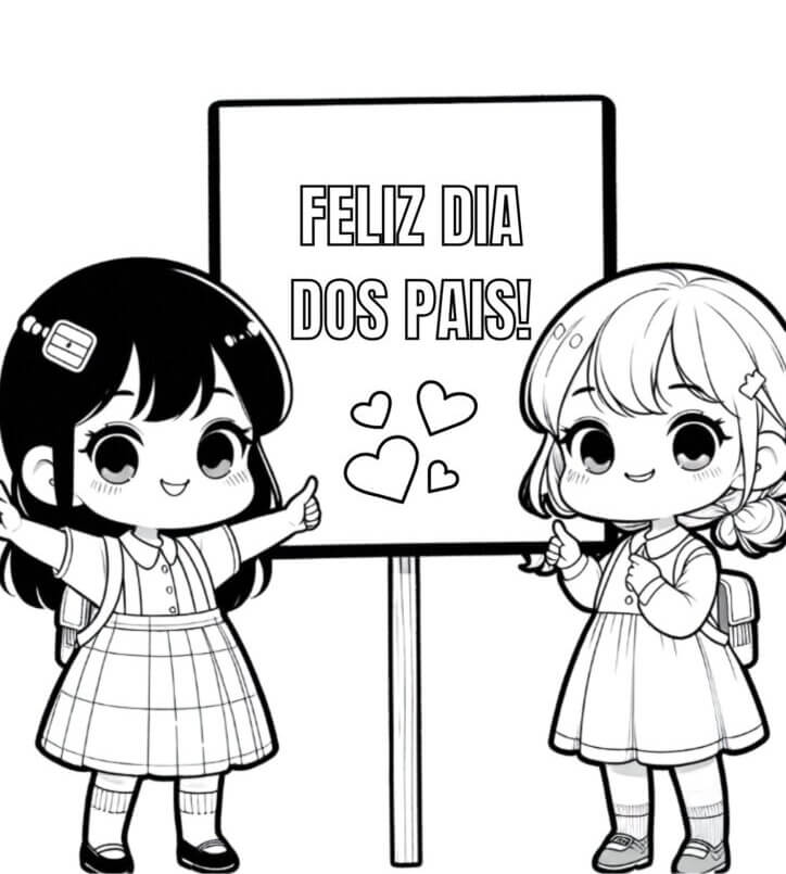 Desenho de Feliz Dia dos Pais para imprimir
