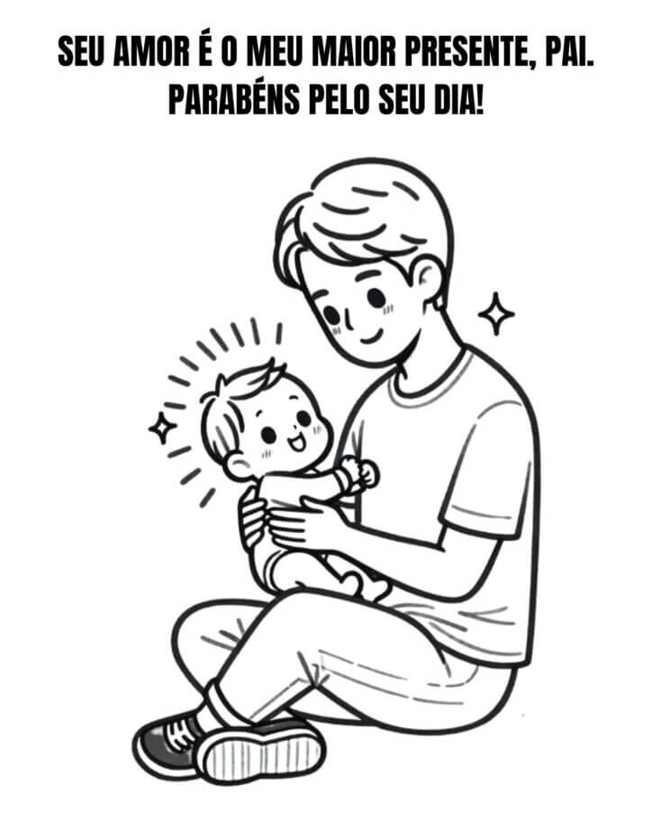 Desenho de Feliz Dia dos Pais para imprimir