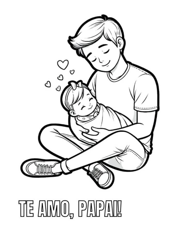 Desenho de Feliz Dia dos Pais para imprimir