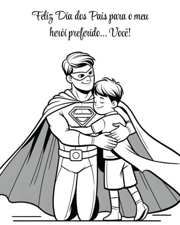 Desenho de Feliz Dia dos Pais para imprimir
