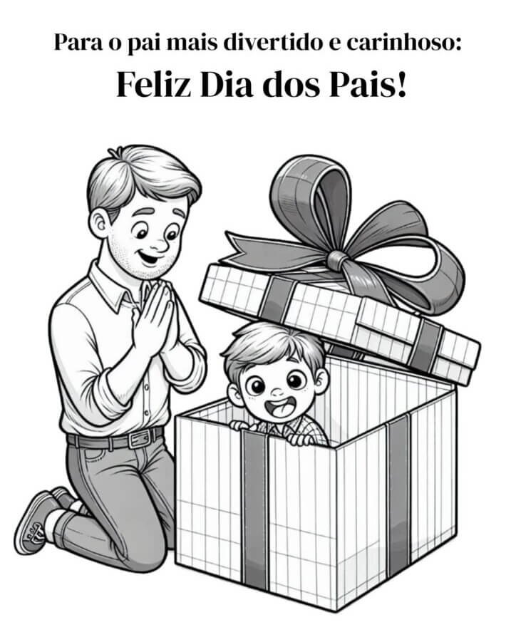 Desenho de Feliz Dia dos Pais para imprimir