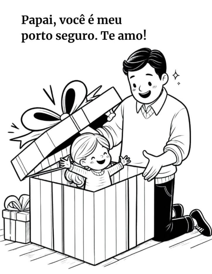 Desenho de Feliz Dia dos Pais para imprimir