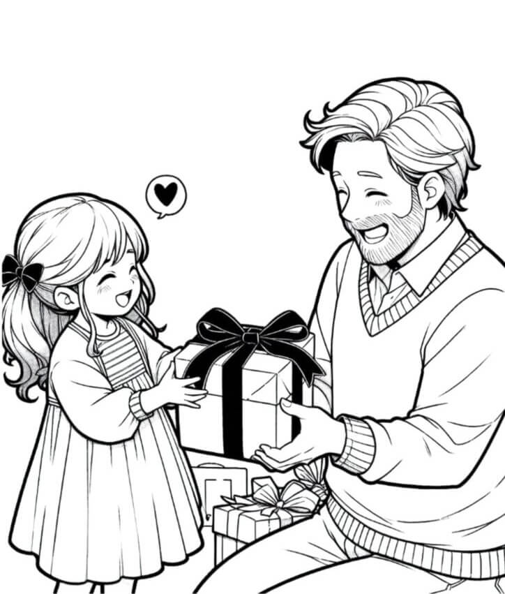 Desenho de Feliz Dia dos Pais para imprimir