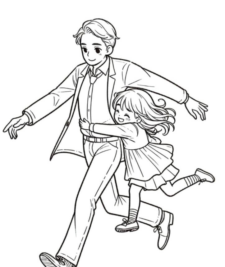 Desenho de Feliz Dia dos Pais para imprimir