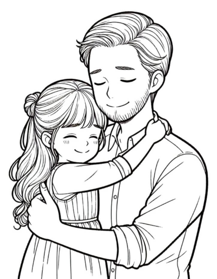 Desenho de Feliz Dia dos Pais para imprimir