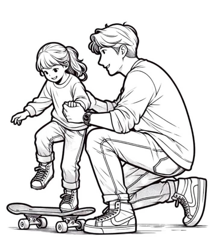 Desenho de Feliz Dia dos Pais para imprimir