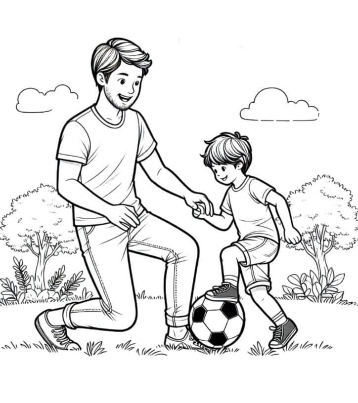 Desenho de Feliz Dia dos Pais para imprimir