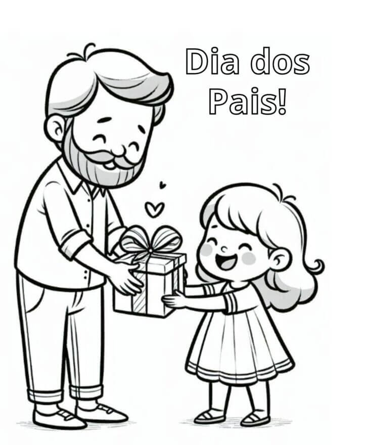 Desenho de Feliz Dia dos Pais para imprimir