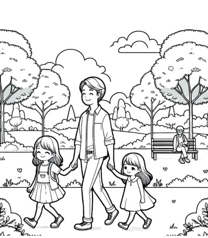 Desenho de Feliz Dia dos Pais para imprimir