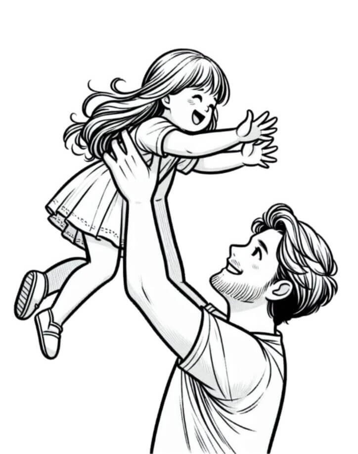 Desenho de Feliz Dia dos Pais para imprimir