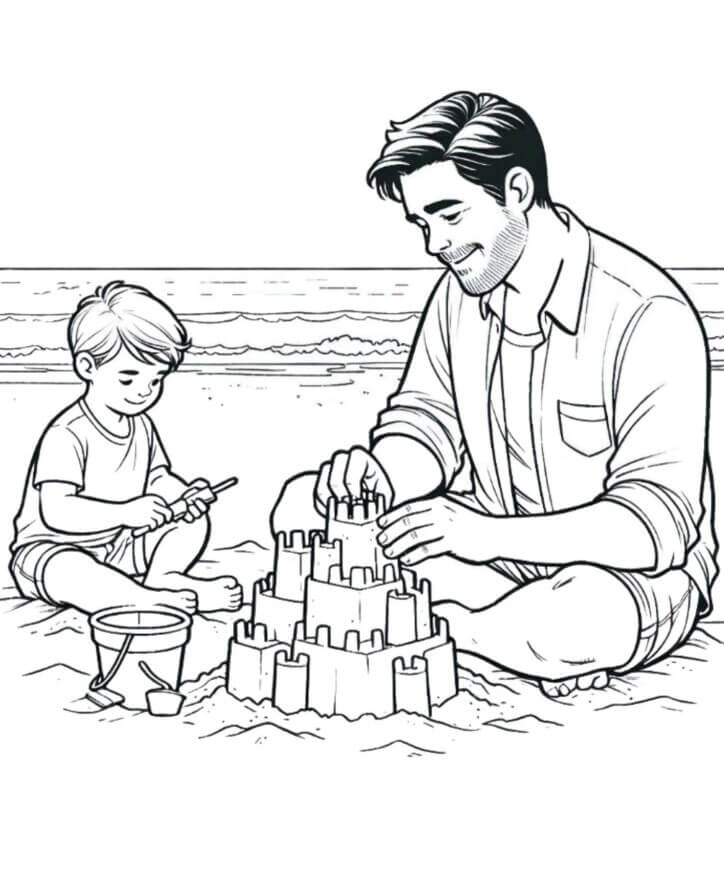Desenho de Feliz Dia dos Pais para imprimir